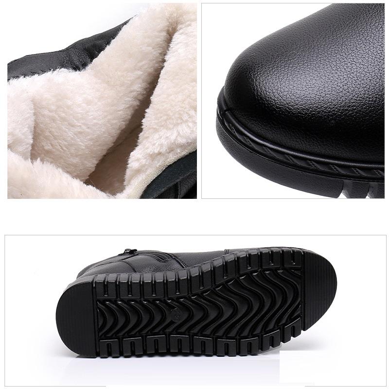 2024 New Boots Women Genuine Leather Keep Warm Shoes Women Plus Size Ankle Boots Flat Casual Mother Waterproof Non-slip Booties