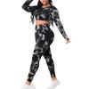 Seamless Yoga Suit Two-Piece Set, High Waist And Hip Lifting Tie Dye Fitness Sportswear Set For Women