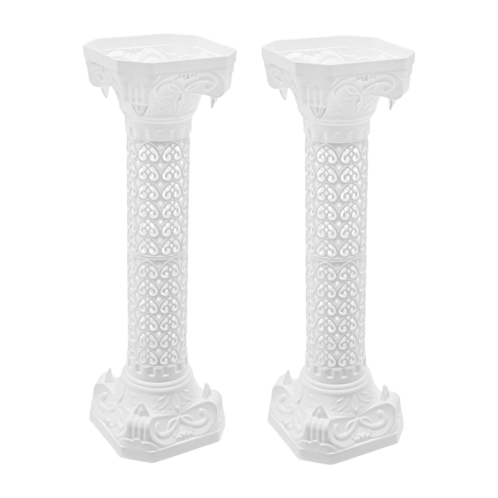 

2 шт. Белые римские колонны Европейский стиль Свадебная арка Колонна для вечеринки Садовый декор Центральный элемент Узор в виде сердца белый