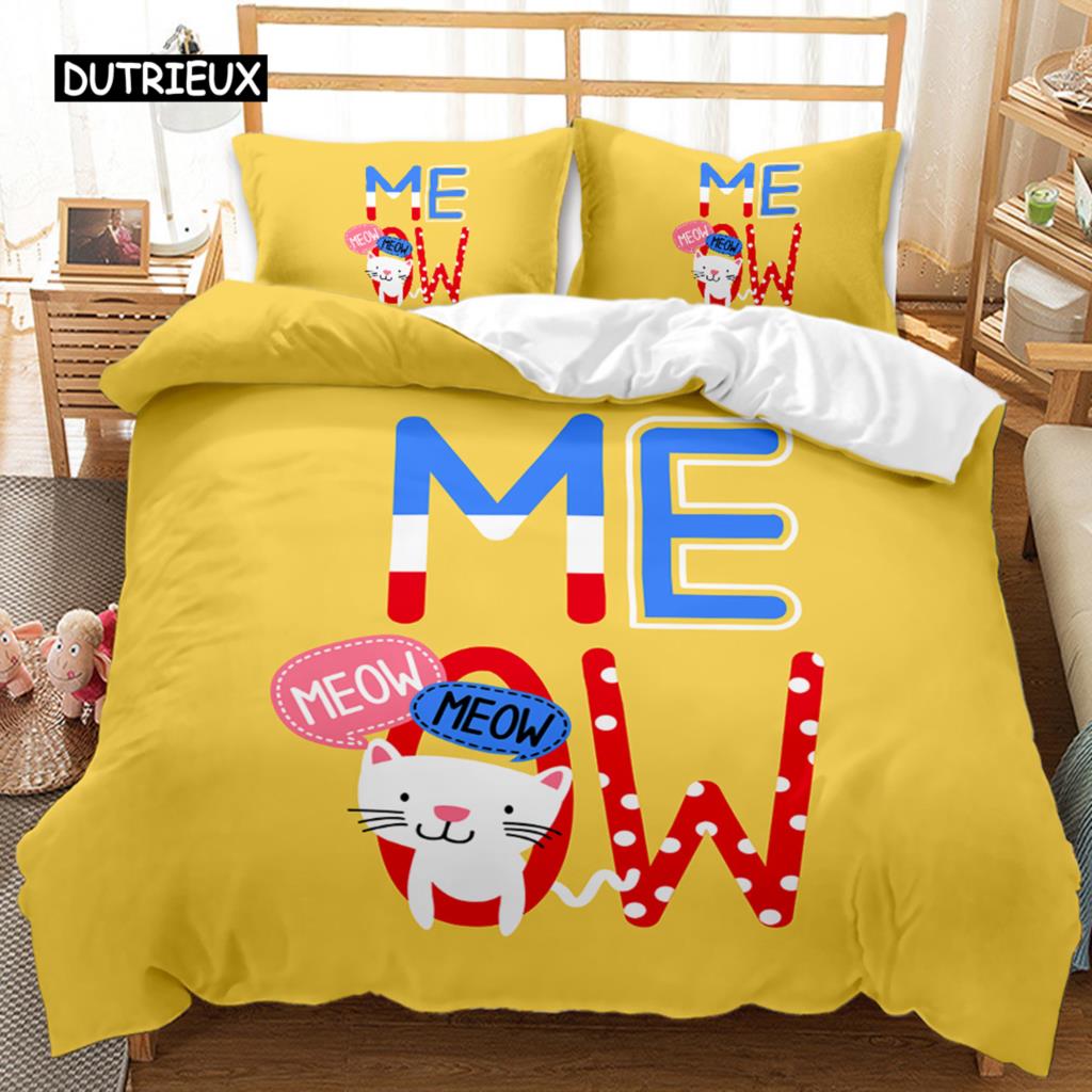 Cartoon Duvet Cover Set Dinosaur Playing Baseball Never Give Up Bedding Set Cartoon Double Queen King Size Polyester Quilt Cover