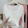 Women's White Lace Long Sleeve Slim Fit T-Shirt - Sweet & Spicy Autumn/Winter Top