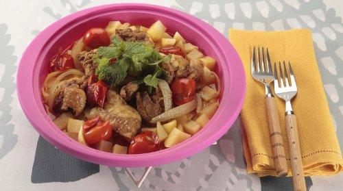 Silicone Tajine Pot, 20cm, Valencia Orange, with Recipe