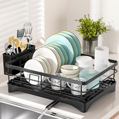 Dish Drying Rack Carbon Steel Cups Holder Utensil Dryer