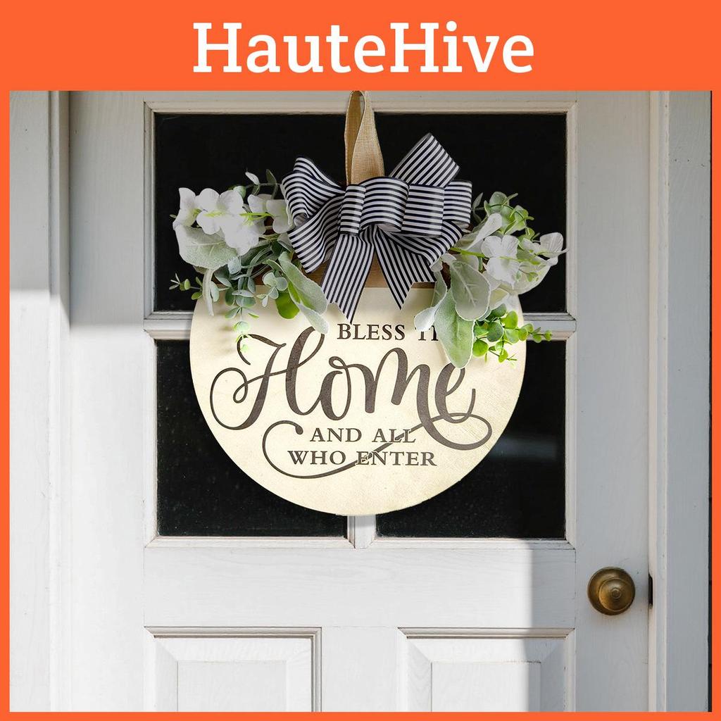 Welcome Sign Farm Outdoor Yard Decor With Artificial Flowers And Butterfly Bow