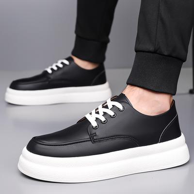 Fashion Lightweight Outdoor Sneakers Non-Slip Comfortable Casual Sports Shoes Thick Bottom Flats Men's Breathable Lace-Up Walking Shoes