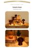 Dimmable Wooden Mushroom Night Light - USB Rechargeable Bedside Lamp with Eye Protection