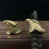 Premium Vintage Brass 3D Eagle Head Paracord Bead EDC Keychain Knife Pendant Decor for  Backpack Accessories