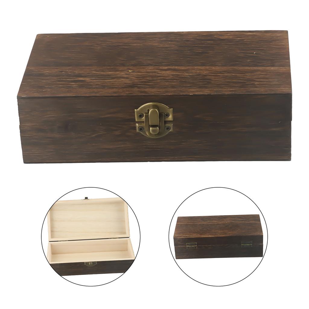 Retro Wooden Storage Box Plain Wood With Lid DHinged Boxes Gifts Packing Jewelry Case Box Home Sundries Storage Boxes Decoration
