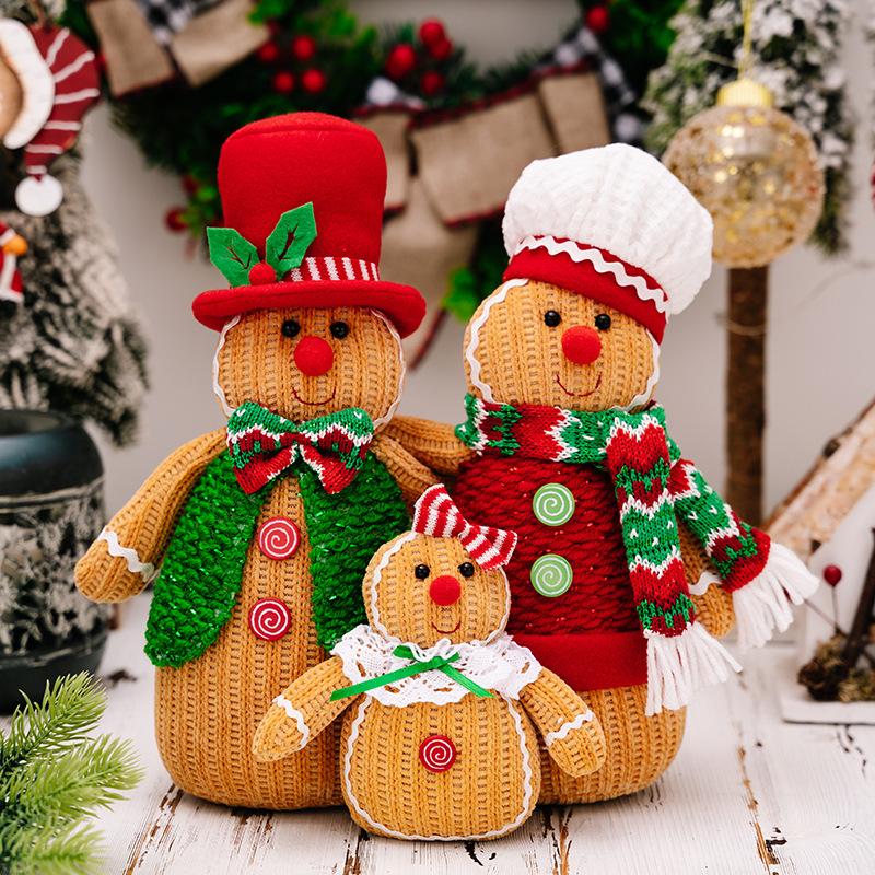 Christmas Decorations Creative Gingerbread Man Doll Ornament, A Family Of Three Gingerbread Man Window Ornament Doll Gift