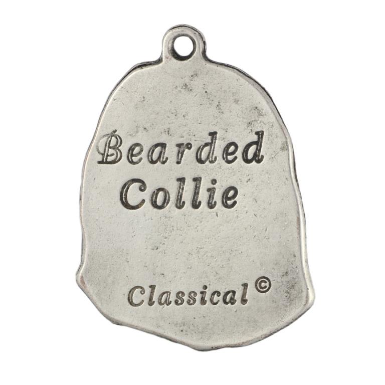 Bearded Collie, Highland Collie, Mountain Collie - Silver-plated Dog Pendant, Handbag Decoration, Backpack Pendant by Art-Dog Brand