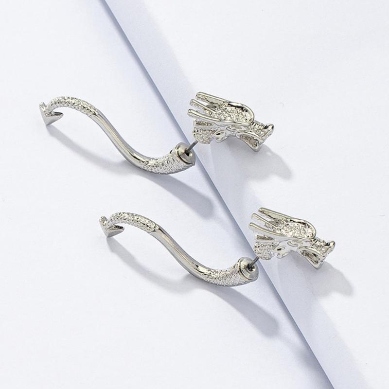 Dragon Studs Earrings Ear Studs Irregular Ear Pins Fashionable Ear Jewelry Dragon Ear Pendant Gift for Fashion Lover