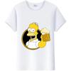 Casual Disney Cartoon Simpson Harajuku T-shirt Summer Blouses Ladies Men White Tees Tops Short Sleeve Blouses Women 90S Tshirt