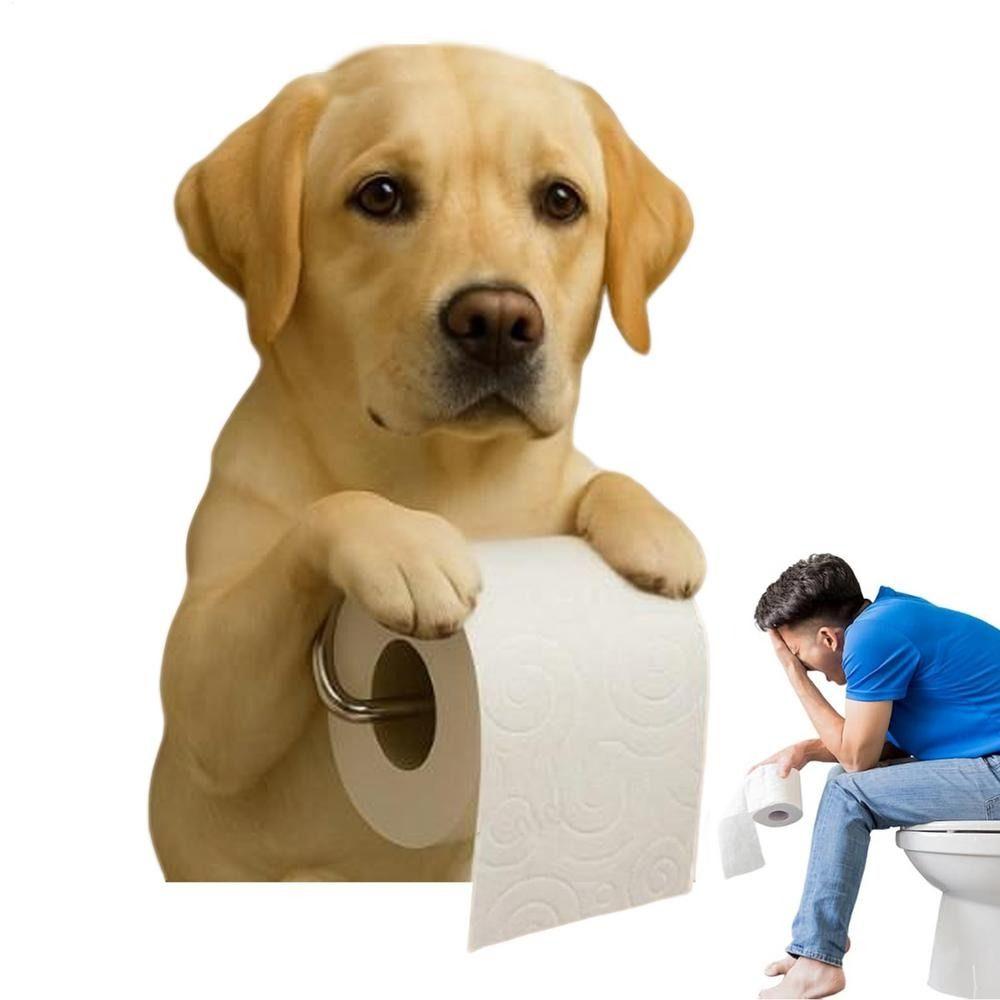 Resin Dog Toilet Paper Holder 3D Dog Shape Hanging Paper Towel Stand Roll Paper Organizer  Kitchen