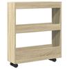 Narrow Storage Cart 3 Tiers Sonoma Oak Engineered Wood