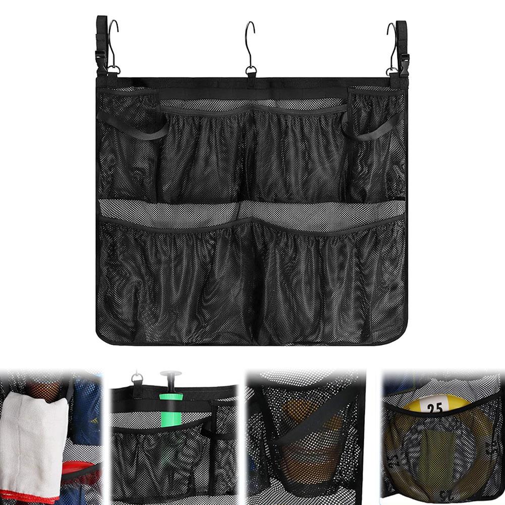 Pool Storage Bag with Mesh Pockets Above Ground Pool Storage Organizer Large Hanging Mesh Bag Attaches To Poolside and Fence