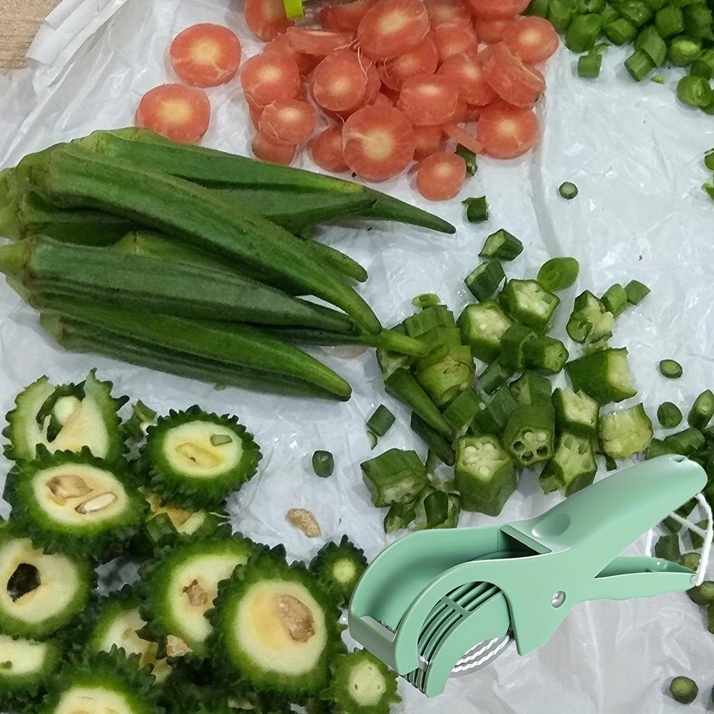 This multi-functional fruit and vegetable slicer is an ergonomic, eco-friendly kitchen cutter with adjustable blades made of durable polypropylene.