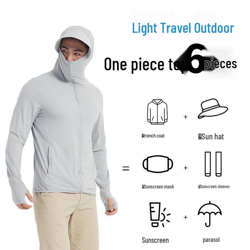 Ice Silk Men's Sun Protection Jacket 2026 - New Style, Anti-UV, Breathable, Thin for Summer & Outdoor Fishing