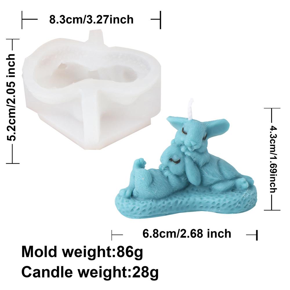 3D Mini Multi-style Rabbit Silicone Candle Mold DIY Easter Animal Cute Rabbit Aromatherapy Plaster Soap Resin Mould Home Gift