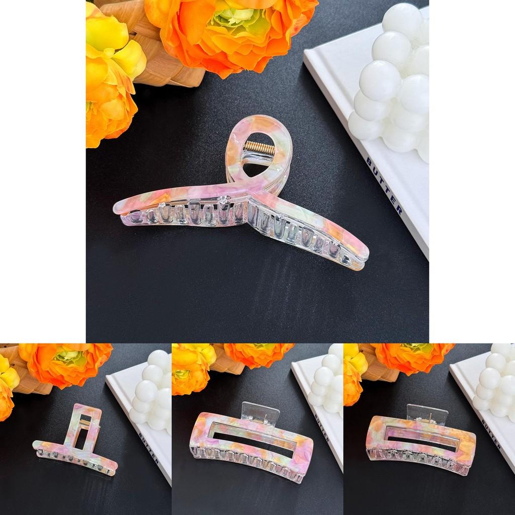 Fashionable Large And Small Acrylic Hair Claw Clips For Trendy Hairstyles