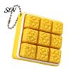 PLA 3D Printed Pendants 9-Square Fidget Clicker Toy, Simulation Fruit Cookie Pressing Portable Desk Fidgets Keychain, Click Stress Relief Desktop