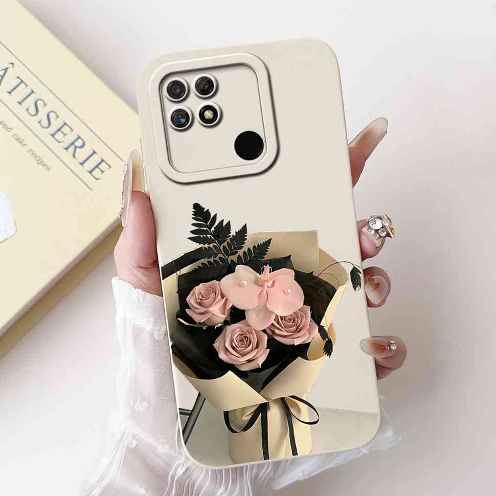 For Realme Narzo 50A Case RMX3430 Colorful Flowers Soft Silicone Cover For Oppo Realme Narzo50a 6.51" Fashion Protective Shell