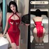 Sexy Lingerie New Chinese Lace Qipao See-Through Seductive High-Slit Passionate Uniform 6844