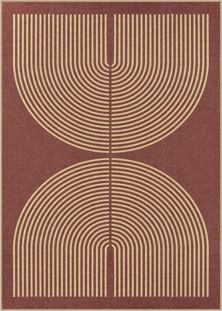Minimalist Lines Carpet Circular High-end Living Rooms Fully Covered Anti Slip Rug Bedrooms Kitchens Bathrooms Household Mats