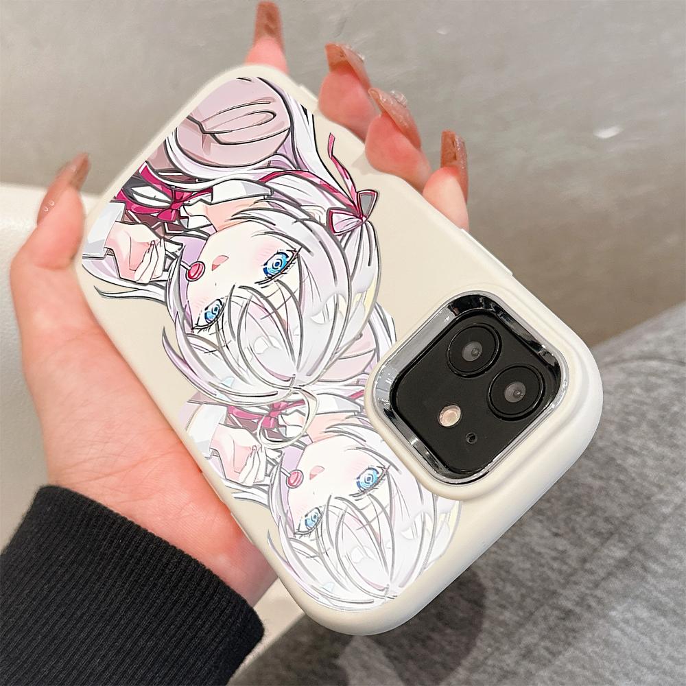 Solid Color Silver Edge Lens Fatty Casing Soft TPU Liquid Silicone Cover Shockproof Phone Case for Huawei Honor iPhone Infinix Tecno Vivo