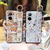 Kickstand Phone Holder Phone Case For Realme C67 4G Cartoon Durable Wrist Strap Waterproof Protective Fashion Design