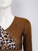 Leopard Print Rhinestone One Shoulder Crop Top and Flared Pants Set for Women Latin Jazz Dance Competition Stage Show