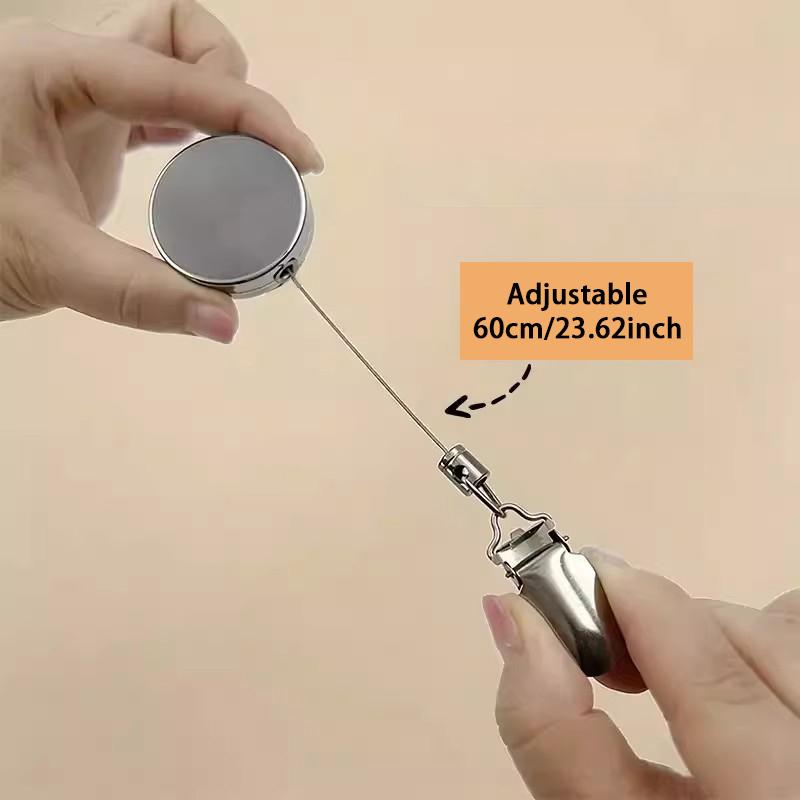 1 Stück Automatischer Einziehbarer Handtuchhalter Ohne Bohren Selbstklebend An der Wand Montierter Handtuchhalter mit Edelstahl-Kabelklemme