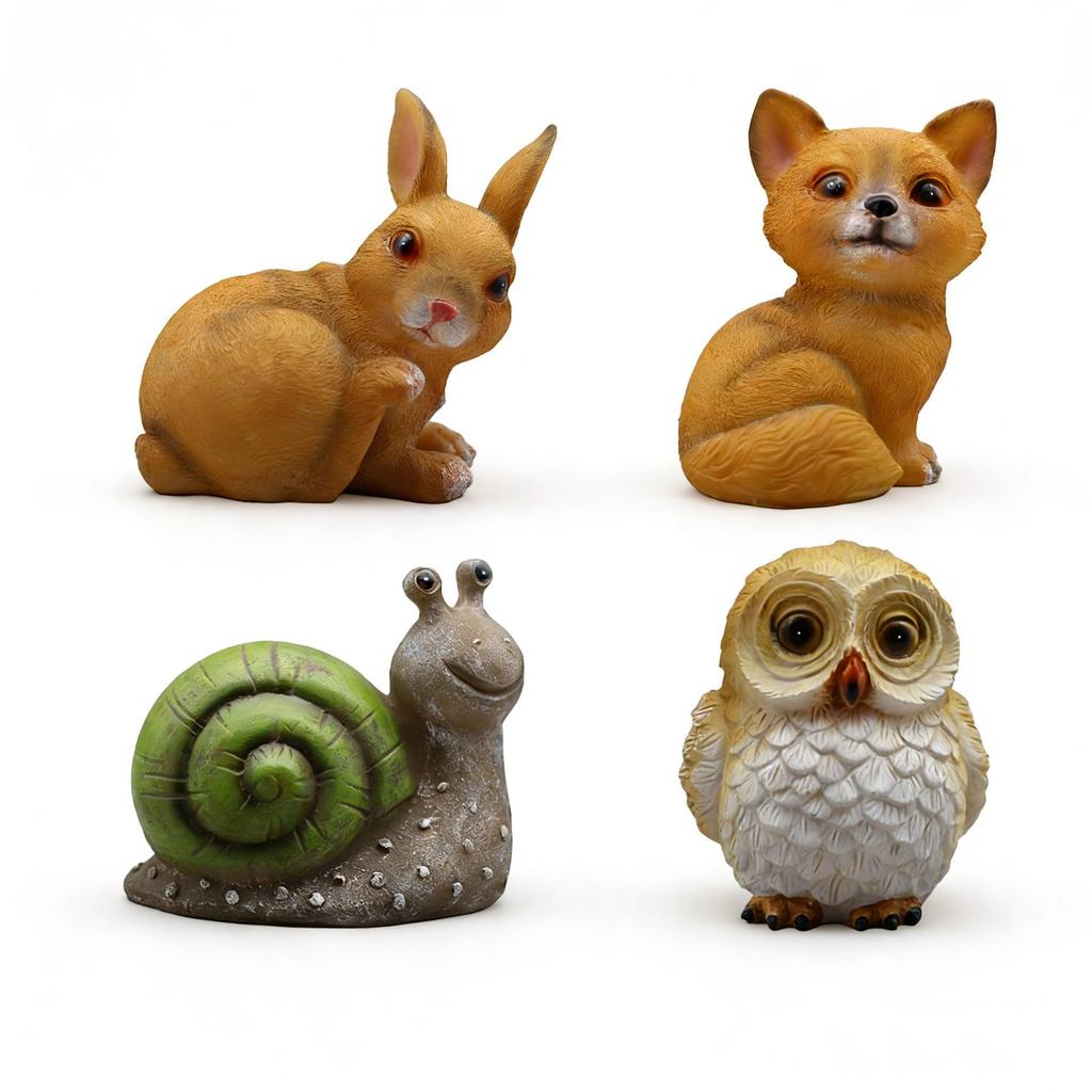 American Style Solar Animal Garden Ornament - Resin Outdoor Courtyard Decoration Lamp