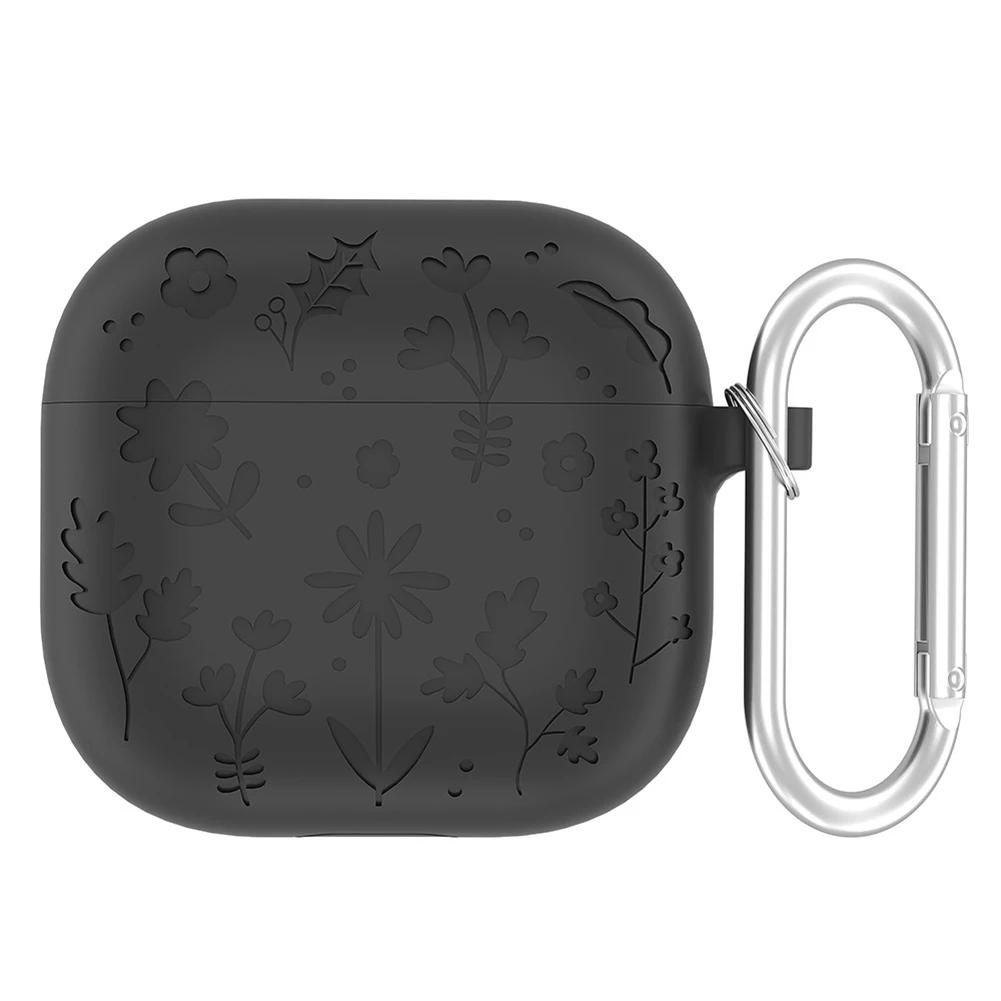 Silicone Earphone Protective Case with Carabiner for AirPods 4 2025 Shockproof and Dustproof Cover