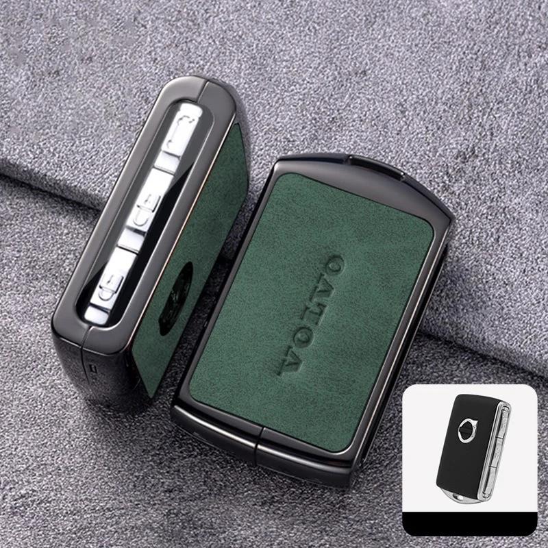 Zine Alloy Leather Car Remote Key Case Cover Bag Protection Shell For Volvo S60 S90 XC40 XC60 XC90 V60 V90 Polestar 1 Polestar 2 ZU2