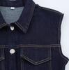 European & American Style Sleeveless Pleated Denim Mini Dress