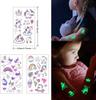 Optifit® 20 Sheets Waterproof Cartoon Fake Tattoo Sticker Glow in The Dark Unicorn Mermaid Outspace Dinosaur Tattoo, Boys Girls Party Supplies Gift