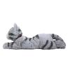 SUN LEMON Knee Cat Plush Small Gray Toy, Size,