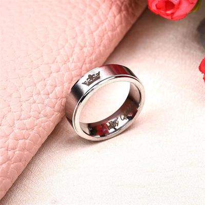 Fashion His Queen Her King Couple Ring Crown Stainless Steel Wedding Ring for Women Men Jewelry Black Silver Color Ring