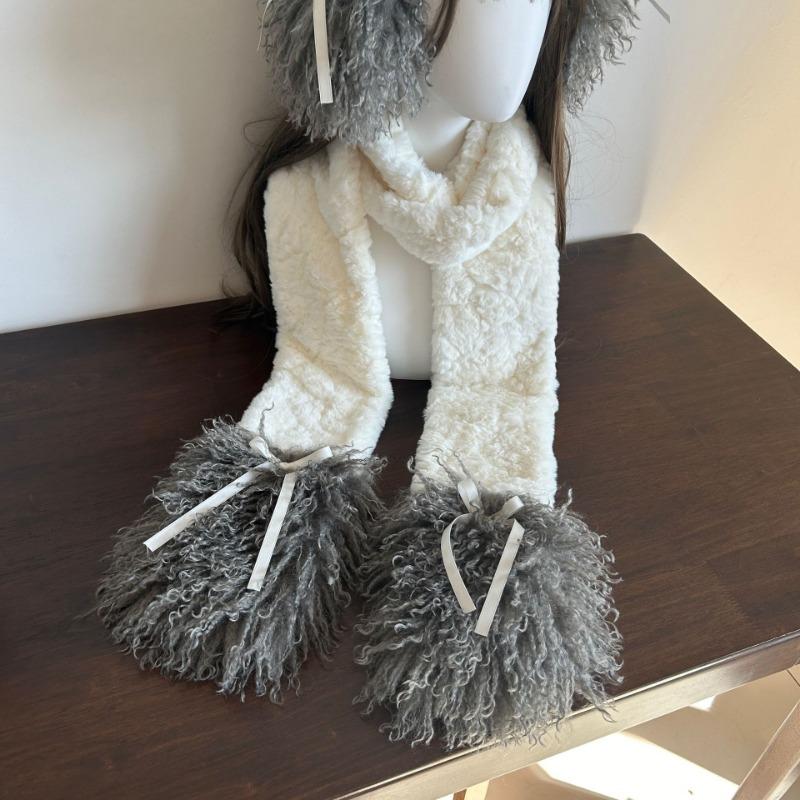 

Autumn and winter new fluffy Spice Girl thickened soft waxy warm scarf fluffy tassel niche sweet cool fashionable long scarf