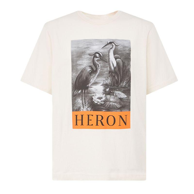 

Международный трендовый бренд Heron Same Многоцветная летняя футболка из чистого хлопка с классическим принтом изображения, трендовый бренд S