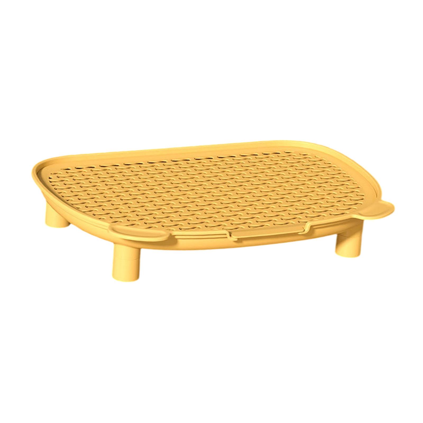 

Litter Trapping Mat for Small & Elderly Cats Reusable Versatile Double Layered Easy to Clean Sturdy Elevated Catcher Tray жовтий