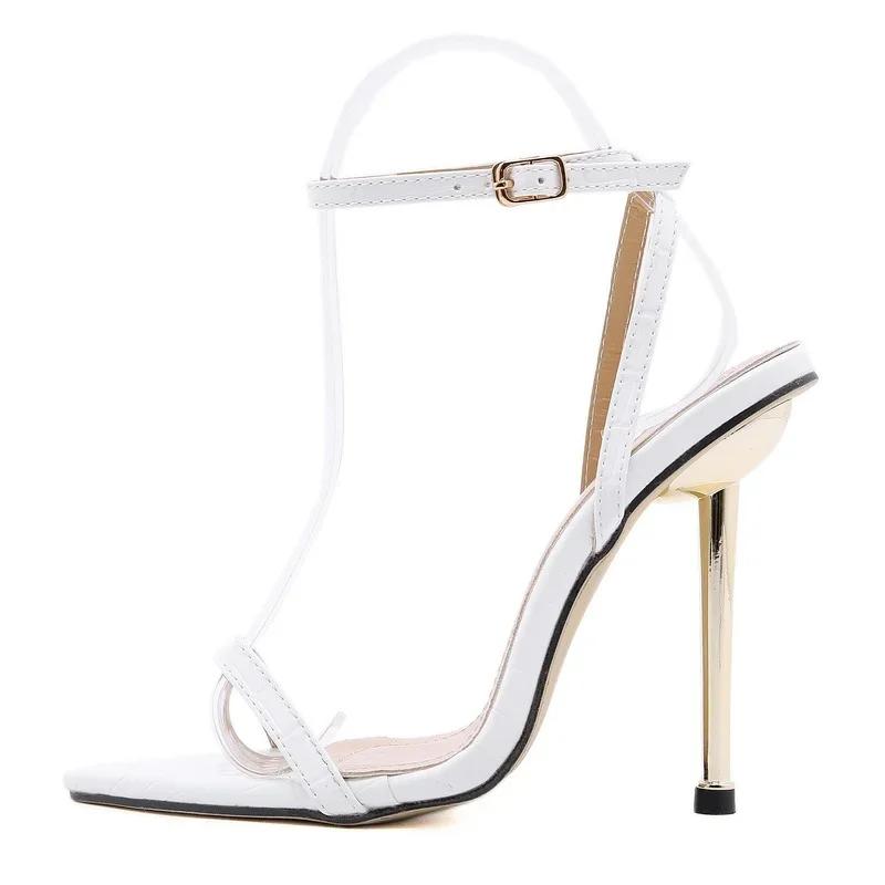 Nowa Moda Damskie Pasek na Kostkę Bandaż Zielone Damskie Szpilki 11CM Sandały Dziewczęce Szpiczasty Nosek Damskie Buty Imprezowe Kapcie