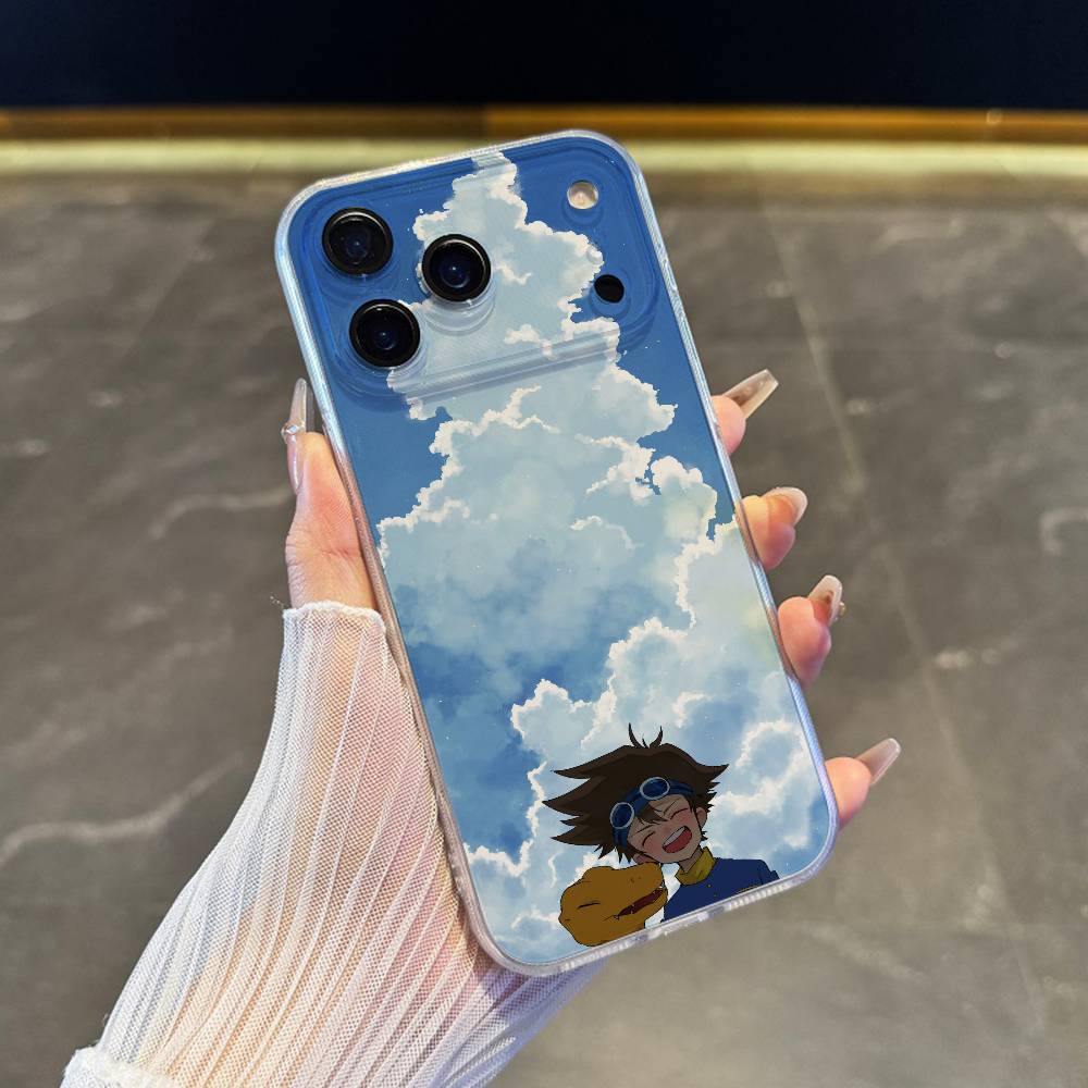 

D-Digimon Cartoon Phone Case For iPhone 17,16,15,14,13,12,11 Pro,Max,Plus,X,XS,XR,SE4,E Mini Transparent Soft Cover iPhone17