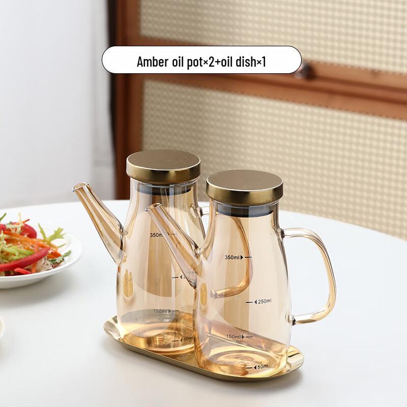 Diluona Amber Glass Oil & Vinegar Dispenser Set