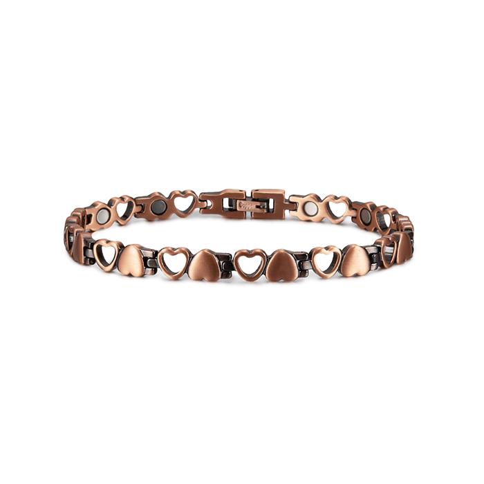 

Magnetic Bracelet for Women Heart Pure Copper Energy Bracelet Healing Chain Link Vintage Magnetic Copper Bracelets Therapy Arthr медный
