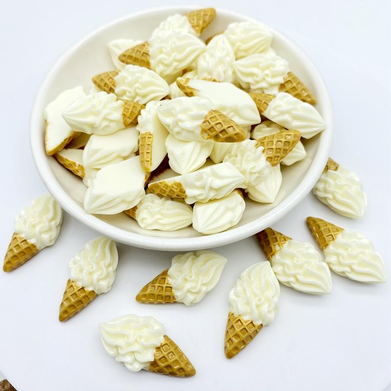 

10Pcs Resin Mixed Mini Ice Cream Flatback Cabochon Scrapbook Kawaii DIY Embellishments Accessories G44