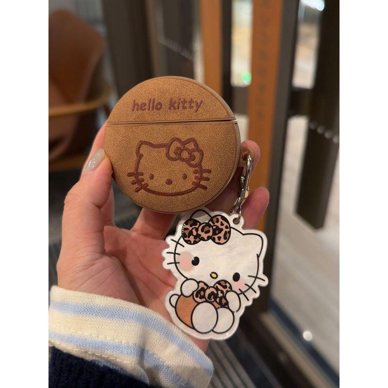 

Кожаный защитный чехол для Huawei Freebudspro4 Чехол для Bluetooth-наушников Freebuds4/4e Freebuds4i/Pro2 Нишевый темперамент Freebud3 Милый мультяшный кулон Pro3 Huawei FreeBuds 4/4e Brown leather KT cat + ring