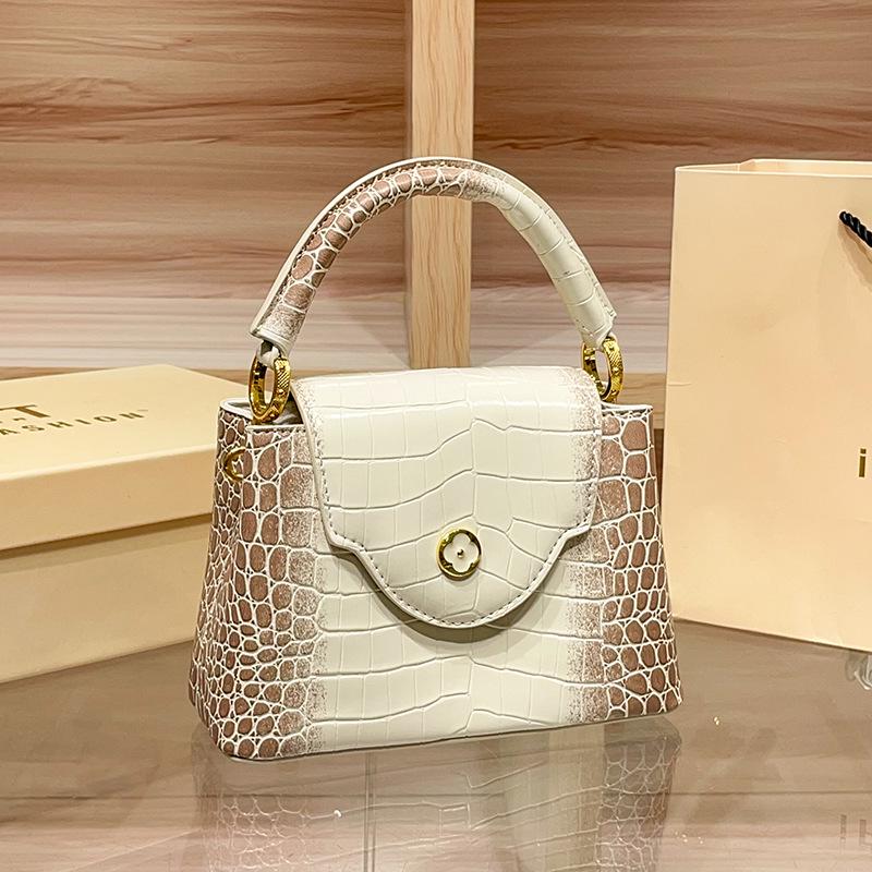 

Роскошная женская сумка-тоут из натуральной кожи с узором крокодила - Новая модная сумка кроссбоди на плечо 2025 абрикосовый