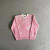 Mens Streetwear Knit Cardigan With Embroidered Letter Stand Collar Zip-Up Sweater Loose Fit