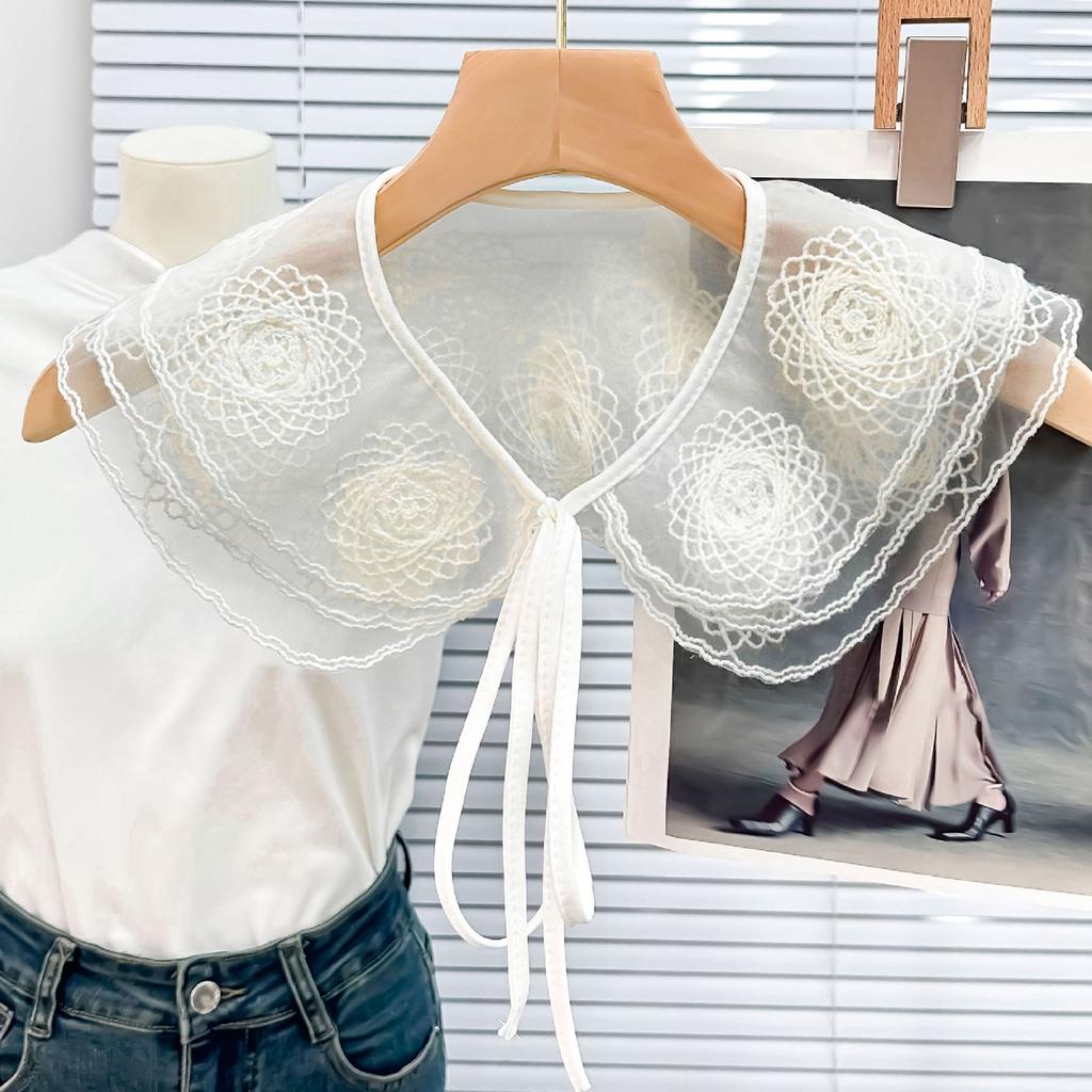 Elegant Faux Collar for Blouse Skirt Detachable False Collar Half Shawl Women Girl Dress Decorative Collar Half Shirt